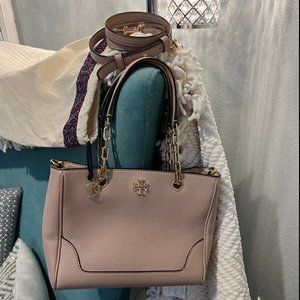 TORY BURCH Classy All Purpose Beige 2 in 1 Handbag